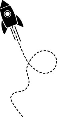 Kesik çizgi izi olan bir roket simgesi döngü oluşturur.