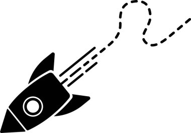 Kesik çizgi izi olan bir roket simgesi bir dalga oluşturur.