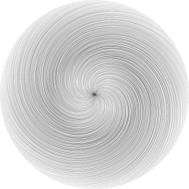 Işınlar merkezinde büyük bir boşluk olan bir yarım daire içinde girdap deseni oluşturur.