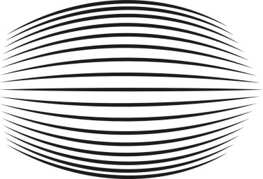 Paralel çizgiler ince başlıyor, dışa doğru şişiyor, hareketliliği gösteren dinamik bir düzenleme..