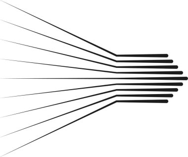 Doğrudan ileri doğru hizalamaya giden çizgiler kesişiyor.