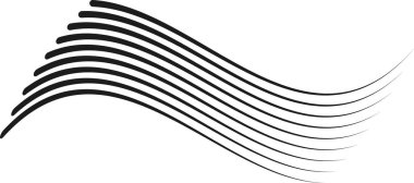 Eğri paralel çizgiler dalgalı kavisler ve yumuşak kıvrımlar oluşturur..