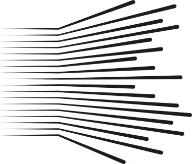 Düzensiz olarak düzensiz aralıklarla merkezi bir noktadan dışarıya doğru yayılan çizgiler..