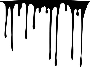 Küçük siyah damlalar yavaşça aşağıya sızıyor..