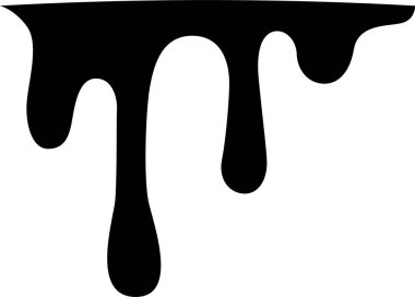 Droplets of black liquid splattered in multiple directions, forming an abstract pattern.