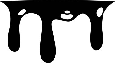 A thick black liquid shape melting downward with a circular hole in its center.