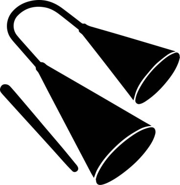 Agogo silhouette featuring twin conical bells joined by a connecting handle.