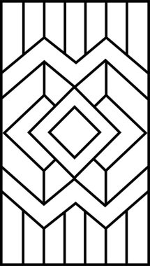 Elmas ızgarası, birbirine bağlı bir panel sistemi oluşturan doğrusal kesişimlerin tekrarlanması yoluyla oluşturuldu.