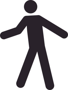 Önümüzde yaya geçidi olduğunu belirten trafik işaretinin piktogram simgesi.