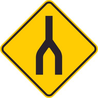 Sürücülere, çift yönlü bir otoyolun (bölünmüş otoyol) sona erdiğini ve yolun her iki yönde de tek şerit haline geleceğini bildir.