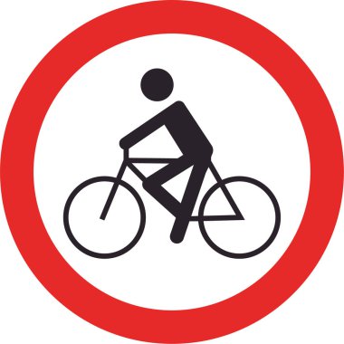 Trafik levhası bisiklet yolunun bisikletçi tarafından kullanıldığını gösteriyor..