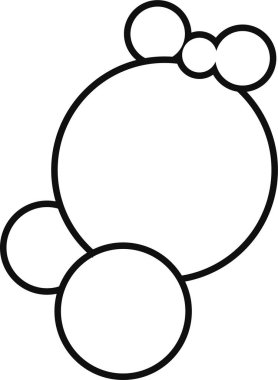 Soyut bir biçimde birbirine bağlı halkalar olarak gösterilen sabun baloncukları kümesi.