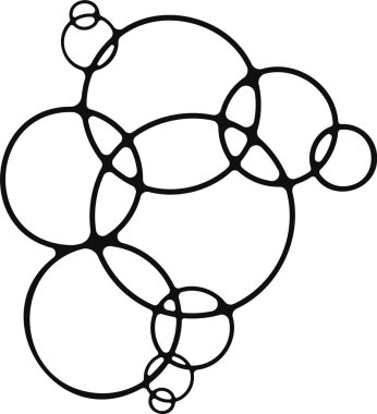 Çoklu sabun baloncuklarının detaylı tasarımı karmaşık bir düzende birbirine kaynaştı.