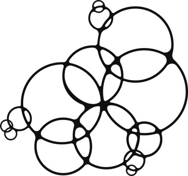 Çeşitli sabun baloncukları karmaşık, soyut bir grup oluşumunda düzenlenmiştir..