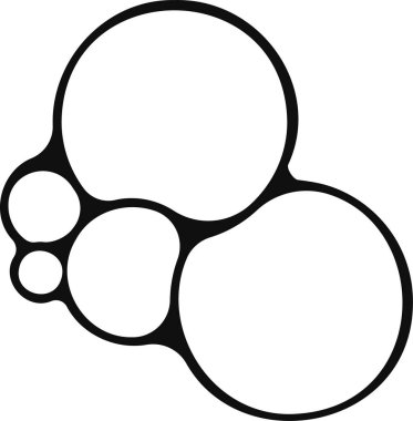 Beş sabun köpüğü tek bir birleşik şekilde birbirine bağlı..