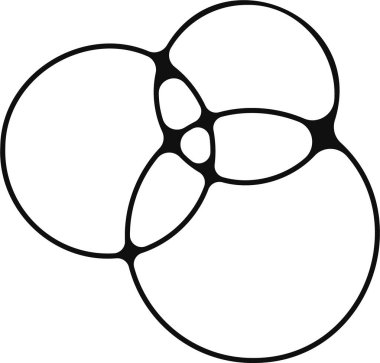 Çeşitli şekillerde sabun köpükleri soyut bir düzende gruplandırıldı.