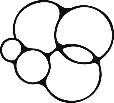 Kümelenmiş grafik ana hatlarıyla birkaç sabun köpüğü birleşti.