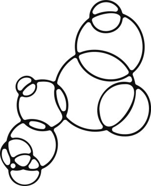 Çeşitli boyutlarda sabun kabarcıkları grubu soyut bir formasyonda düzenlenmiştir..