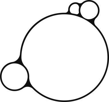 Bir büyük sabun köpüğü ve üç küçük kabarcık birleşik bir şekilde birbirine bağlı..