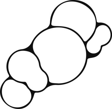 Altı sabun köpüğü yakın gruplandırılmış ve soyut bir biçimde birleştirilmiş..