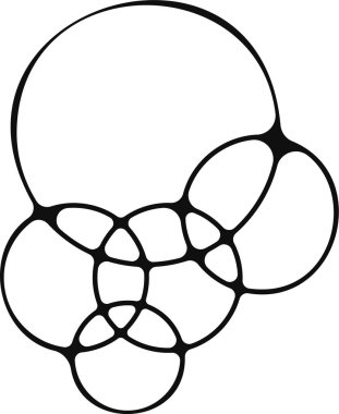 Sabun köpükleri birleşmiş, yuvarlak bir dizayn ile birleşti.