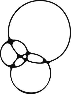 Üst üste dizayn edilmiş üç farklı boyutta sabun köpüğü..