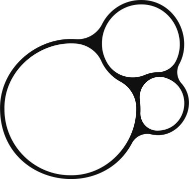 Farklı boyutlarda üç sabun köpüğü tek bir grupta birleşti..