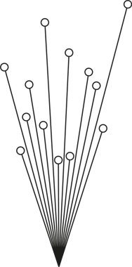 Merkezden yayılan düzensiz ışınların dairesel deseni.