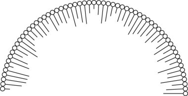 İç kısımlarında çizgiler olan düzensiz ışınlar.