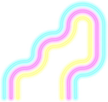 Paralel neon eğrileri tarafından oluşturulan diyagonal labirent deseni