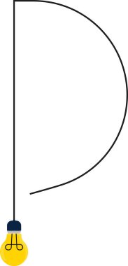 Prizde ampul ve D şeklindeki eğri yolda çalışan bir kablo..