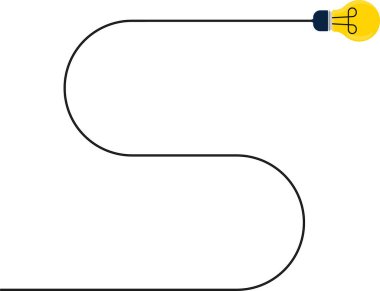 S şeklinde bir yolda teli olan bir ampul..