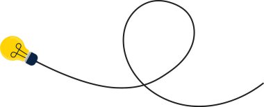 Tek döngülü yolda teli olan bir ampul..