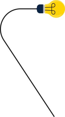 Kavisli bir köşe yolunda kablolu bir ampul..