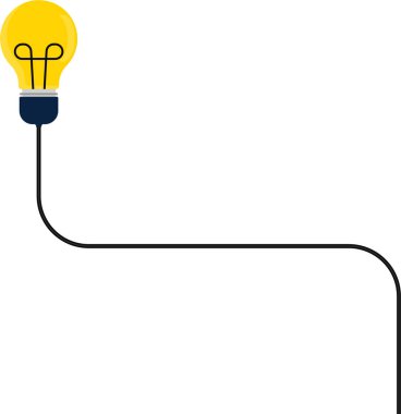 Ampul teli yolu yuvarlak bir köşe oluşturuyor..