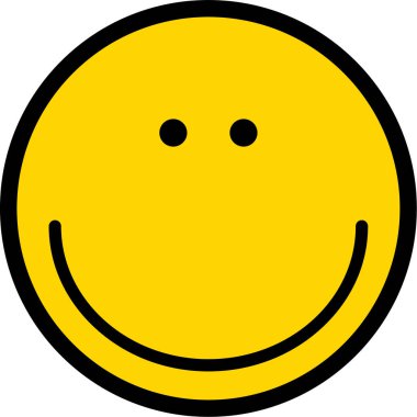 Siyah çizgili sarı yuvarlak bir yüz, parlak, mutlu bir ifade, kıvrık bir gülümseme ve yuvarlak gözler..