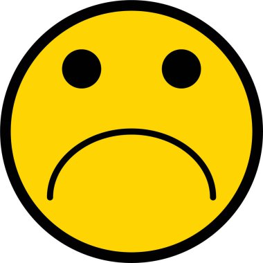 Siyah çizgili sarı dairesel yüz, huysuz ve hoşnutsuz bir ifade sergiliyor.