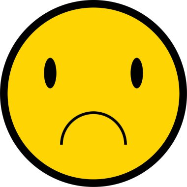 Siyah çizgili sarı dairesel yüz, sarkık gözlü, yuvarlak üzgün yüz ifadesi sergiliyor..