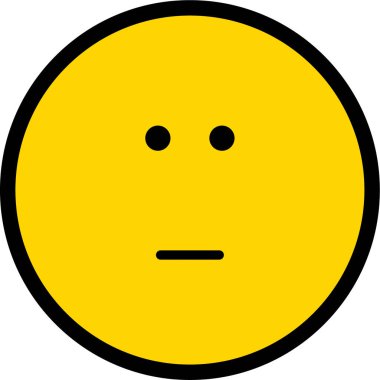 Siyah çizgili sarı dairesel yüz, ciddi görünen bir emojiye benziyor..