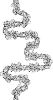 Düzensiz organik yollar oluşturan yuvarlak dalga çizgilerinden oluşan asimetrik labirent deseni.
