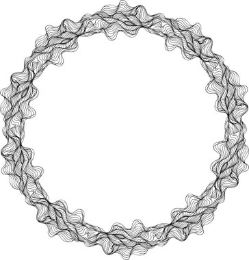 Dairesel akış çizgisi bileşimi sürekli dalgalı hatlarla tanımlanır ve kapalı bir organik döngü oluşturur.