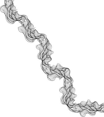Katmanlı yollarda kompozisyonda seyahat eden yuvarlak dalga çizgileri kullanarak çapraz labirent düzenleme.