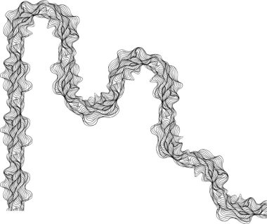 Serbest organik sınırlar oluşturan yuvarlak dalga çizgileri tarafından oluşturulan düzensiz soyut form.