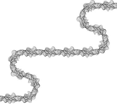 Yuvarlak zigzag formu düzensiz akış çizgileri ile tanımlanır yön ve eğrilik değiştirerek.