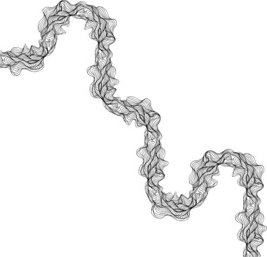 Labirent bileşimi sürekli yollar oluşturan yuvarlak dalgalı çizgilerden oluşturuldu.