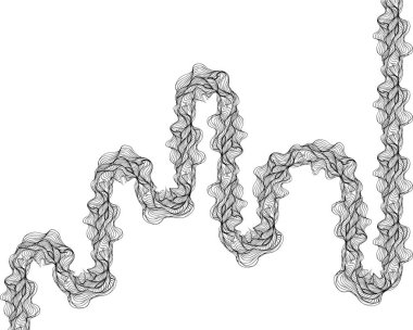 Katmanlı yönlü devamlılık oluşturan akışkan çizgilerden oluşan genişletilmiş labirent yolu.