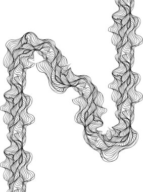 Soyut yuvarlak yol akışkan çizgiler tarafından oluşturuldu doğrusal olmayan yönsel akış oluşturuldu.