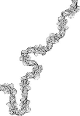 Yuvarlak dalga çizgilerinden inşa edilen kare labirent bileşimi kapalı yollar oluşturuyor.