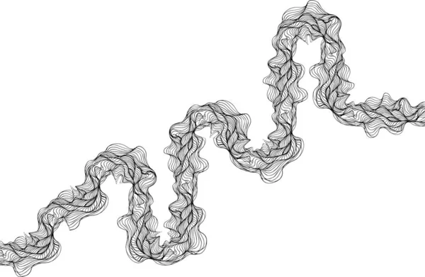 Yuvarlak dalga çizgileri ile tanımlanan labirent düzenleme birbirine bağlı akış yolları oluşturur.