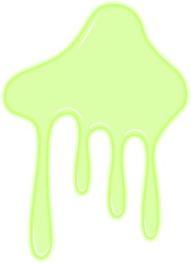 Damlayan kenarları olan büyük, düzensiz yeşil zehirli sıvı damlası..